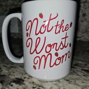 Not The Worst Mom Ceramic Coffee Mug 16oz Strawberry